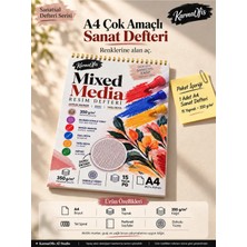 KarmaOfis A4 Mixed Media Resim Defteri 350 gr Dokulu Kâğıt 15 Yaprak Spiralli Perforeli | Akrilik Marker | Guaj Boya | Yağlı Boya | 1 Adet