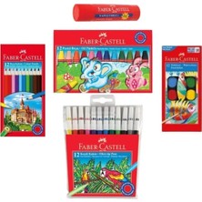 Faber 12 Li Kuru-Keçeli-Sulu-Pastel Boya Set ve 22GR Stick