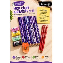 Adel Okula Dönüş 20 Parça Kırtasiye Seti – 12 Hb Kurşun Kalem, 3 Kırmızı Kalem, 4 Pensan Silgi ve Faber-Castell Turuncu Kalemtraş