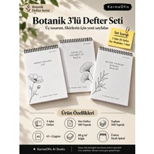 KarmaOfis Botanik A5 Çizgisiz Üstten Spiralli Defter 100 Yaprak 80 gr – 3'lü Set