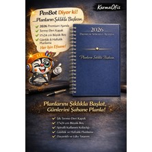 KarmaOfis 2026 Spiralli Ajanda 17X24 Termo Deri Lacivert | Premium Günlük Planlayıcı Defter |
