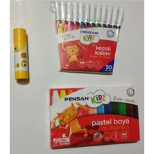 Pensan 12 Li Keçeli Kalem 12 Li Pastel Boya Adel Prit Seti