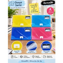 KarmaOfis Faber-Castell A4 13 Bölmeli Körüklü Dosya Çıtçıtlı Evrak Düzenleyici – 4 Renk Seçeneği ile 4'lü Set