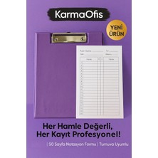 KarmaOfis Satranç Notasyonlu Sekreterlik Seti 17X24 cm – 50 Sayfa Hamle Kayıt Formu – Lila