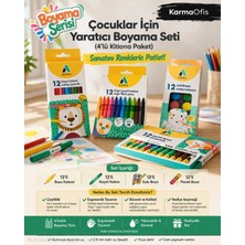 Adel 4’lü Boyama Seti 12’li Boya Kalemi + Keçeli Kalem+Sulu Boya+Pastel Boya | Yaratıcı Boyama Seti