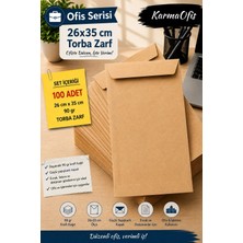 KarmaOfis 26X35 cm 90 gr Kraft Torba Zarf 100 Adet | Ofis Seti Seçenekleri