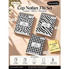 KarmaOfis Leopar Desenli A6 Çizgisiz Cep Defteri 100 Yaprak 80 gr Üstten Spiralli Bloknot