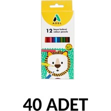 Adel 40 Adet Kuru Boya Kalemi 12 Renk Tam Boy