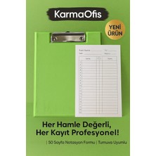 KarmaOfis Satranç Notasyonlu Sekreterlik Seti 17X24 cm – 50 Sayfa Hamle Kayıt Formu – Açık Yeşil
