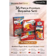 KarmaOfis 36 Parça Boyama Seti – 12’li Pastel, 12’li Kuru Boya, 12’li Sulu Boya – Tamamı Yerli Üretim