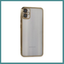 Bezos Samsung Galaxy A05 Uyumlu Kılıf Lensli Silikon - Gold Mac