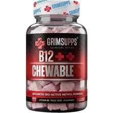 Grimsupps Grımsupps B12++ 1000 Mcg Chewable 60 Tablets Strawberry Flavour Grim Supps Clinical