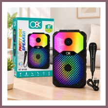 Bezos 8 Inç Bluetooth Mikrofonlu Karaoke Hoparlör (Şarjlı, Rgb) Bzss