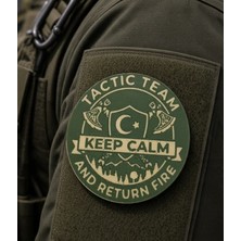 Atölyeden Premium Taktik Team Keep Calm And Return Fire Cırtlı Pvc Patch Arma - Askeri Hobi Peç Patch