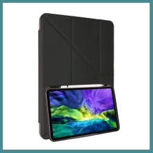 Bezos iPad 10.2 (8.nesil) Kılıf Kalemlikli Mars Tablet Kılıfı - Koyu Gri Mac