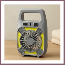 Bezos USB Şarjlı 2in1 Mini Fan ve Fener 10W ? 2 Kademe, Su Geçirmez, Taşınabilir Bzss