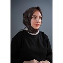 Tesettürnağme Kahverengi Çiçek Desenli Ecozen Eşarp - 2130