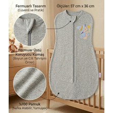 Guay Style %100 Pamuk Fermuarlı Bebek Kundak Uyku Tulumu – Sevimli Figür Baskılı, Çene Korumalı