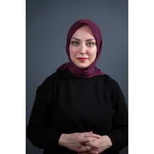 Zera Eşarp Mürdüm Düz Pamuklu Eşarp - 2129