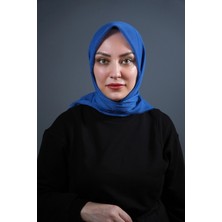 Zera Eşarp Saks Mavisi Düz Pamuklu Eşarp - 2121