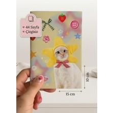 LUXMON Kedi Tasarımlı Mini Not Defteri 44 Sayfa Çizgisiz