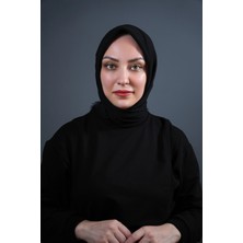 Zera Eşarp Siyah Düz Pamuklu Eşarp - 2124