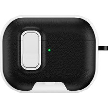 Svoria Store Apple Airpods Pro 3 (3.nesil) Rova Deri Kılıf - Siyah-Beyaz