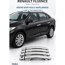 Trobus Renault Fluence 2010-2016 Uyumlu Krom Kapı Kolu Kaplaması 4 Kapı Paslanmaz Çelik