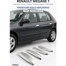 Trobus Renault Megane 1 1996-2004 Uyumlu Krom Kapı Kolu Kaplaması 4 Kapı Paslanmaz Çelik