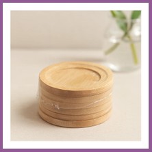 Bezos Bambu Ahşap Çay Tabağı 6'lı - 9.7 cm Rengaren