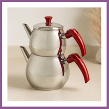 Bezos Büyük Aile Çelik Çaydanlık Seti (Üst 1.2l / Alt 2l) Rengaren