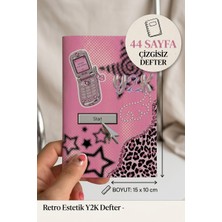 LUXMON Y2K Retro Mini Çizgisiz Defter 44 Sayfa