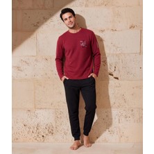 Over Sleep by Poleren Petek Jakar Kumaş Erkek Pijama Takımı