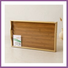 Bezos Bambu Dikdörtgen Sunum Tepsisi 50X30 cm Ayaklı Rengaren