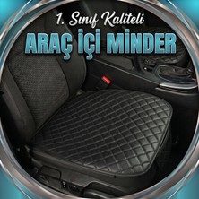 Gök Tr Suzukı Marutı Uyumlu 3 Parça Cepli Oto Koltuk Minderi Siyah Deri Siyah Dikişli