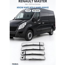 Trobus Renault Master 2010 ve Sonrası Uyumlu Krom Kapı Kolu Kaplaması 4 Kapı Abs Krom