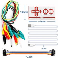 Devremarkt Arduino ATMEGA32U4 Geliştirme Kiti Buton Klavye Yön Algılayıcı Mini USB Krokodil Dupont Kablo Atmel Arduino Çocuk Müzik Stem Eğitim Dokunmatik Touch