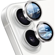 Str Store iPhone 17 Ile Uyumlu Kamera Lens Koruyucu Kolay Kurulum Safir Parmak Izi Bırakmayan Anti-Reflective (Gümüş)