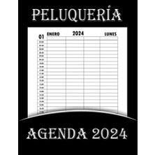 Toptan Budur Agenda Peluquería 2024: Libro De Citas Para Peluquerías Y Estilistas, Día Por Página Con Fechas