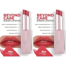 Toptan Budur Ruj, Beyond Care Sheer Lipstick 904 - Glazing Red - Yoğun Nemlendirici Besleyici Etki - Parlak, (2