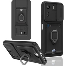 Ps Xiaomi Redmi 13C Kılıf Zuma Kartvizitli Yüzüklü Silikon - Siyah