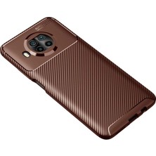 Ps Xiaomi Mi 10T Lite Kılıf Auto Focus Karbon Kapak - Kahverengi