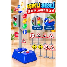 KoseToys Trafik Lambaları ve Trafik Levhaları Seti 8 Parça Sesli Işıklı