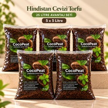 Plant Home Power Mix 25 Lt Organik Cocopeat Toprak - 5x5 Lt Paket | %100 Hindistan Cevizi Torfu | Hava Alan ve Su Tutucu