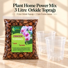 Plant Home Power Mix 3 Litre Orkide Toprağı ve 2 Adet Orkide Üretim Saksısı