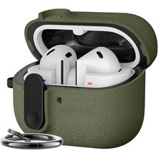 Defne Store Samsung Galaxy Buds 3 Pro; Galaxy Buds 3 Pro/3/3 Fe), Buds 3 ve Buds 3 Fe ile Uyumlu Mandallı Kapak Kilit Sistemli Kumlanmış Mat Dokulu Darbelere Dayanıklı Hibrit Kılıf (Yeşil