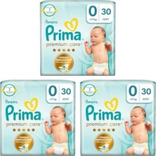 Defne Store Bebek Bezi Premium Care 0 Numara 30 Adet 3'lü Set