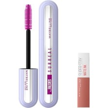 Defne Store New York Falsies Surreal Maskara & Mini Super Stay Matte Ink Likit Mat Ruj 65 Seductress Makyaj Seti