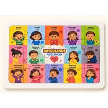 Ps Duygularım (Ingilizce) - 24 Parça Ahşap Puzzle