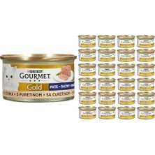 Defne Store Gold Kıyılmış Hindili Yaş Kedi Maması, Yetişkin Kediler (24 x 85 G) ve Gold Kıyılmış Tavuklu Yaş Kedi Maması 85 G x 24 Adet